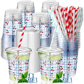 50 PCS Halloween Ghost Party Cups يمكن التخلص من البلاستيك 12 أونصة مع قش الطبقات تحت عنوان الحفلات اللوازم البلاستيكية للبلاستي in Kuwait