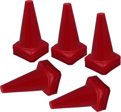 Bluedot Trading 4 بوصات RC Racing Sports Marker Cones لألعاب الأطفال الرياضات الداخلية أو الخارجية، والحفلات ذات الطابع الخاص، والتدريب على الرشاقة، وأكثر من ذلك، أحمر - مجموعة من 10 قطع in Kuwait