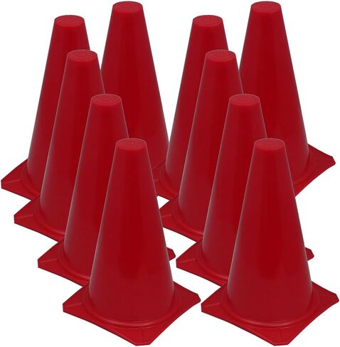 Bluedot Trading 4 بوصات RC Racing Sports Marker Cones لألعاب الأطفال الرياضات الداخلية أو الخارجية، والحفلات ذات الطابع الخاص، والتدريب على الرشاقة، وأكثر من ذلك، أحمر - مجموعة من 10 قطع in Kuwait