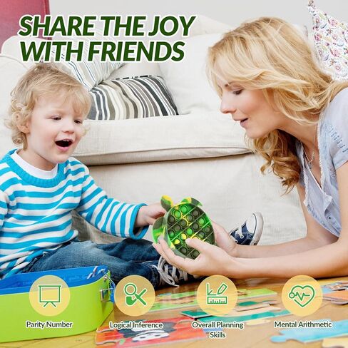 NiHealth Fidget Pack Push Pop Bubble Fidget Sensory Toy, Fidget Toys for Stress Relief Bubble Popper Fidget Toy, Silicone Squeeze Toy for Kids Adults (Rainbow Poop) in Saudi Arabia