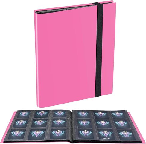 حافظة بطاقات JIQEZNL، حافظة بطاقات تجارية مطورة مكونة من 432 جيبًا، حافظة مجموعة بطاقات 9 جيوب، حامل كتب Yugioh Binder للتحميل الجانبي لـ MTG، TCG، الرياضة، كرة القدم، بطاقات جامع البيسبول - أسود in Kuwait