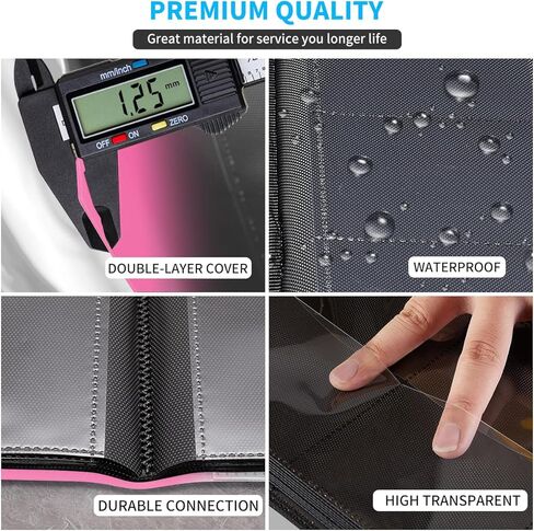 حافظة بطاقات JIQEZNL، حافظة بطاقات تجارية مطورة مكونة من 432 جيبًا، حافظة مجموعة بطاقات 9 جيوب، حامل كتب Yugioh Binder للتحميل الجانبي لـ MTG، TCG، الرياضة، كرة القدم، بطاقات جامع البيسبول - أسود in Kuwait