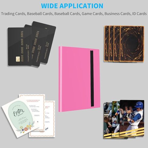 حافظة بطاقات JIQEZNL، حافظة بطاقات تجارية مطورة مكونة من 432 جيبًا، حافظة مجموعة بطاقات 9 جيوب، حامل كتب Yugioh Binder للتحميل الجانبي لـ MTG، TCG، الرياضة، كرة القدم، بطاقات جامع البيسبول - أسود in Kuwait