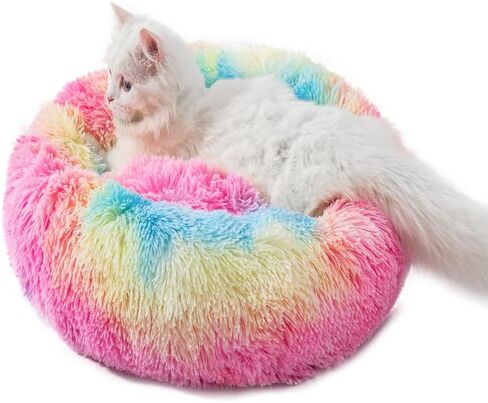 سرير الكلب دونات صغيرة أليف سرير قطة قطة أليف سرير جرو سرير هريرة سرير أرنب أسرة هريرة للقطط الداخلية أسرة القطط للقطط الداخلية تصل إلى 7 رطل in Kuwait