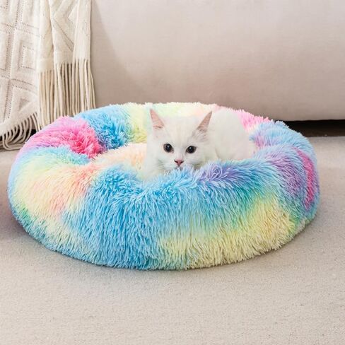 سرير الكلب دونات صغيرة أليف سرير قطة قطة أليف سرير جرو سرير هريرة سرير أرنب أسرة هريرة للقطط الداخلية أسرة القطط للقطط الداخلية تصل إلى 7 رطل in Kuwait
