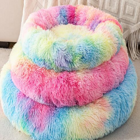 سرير الكلب دونات صغيرة أليف سرير قطة قطة أليف سرير جرو سرير هريرة سرير أرنب أسرة هريرة للقطط الداخلية أسرة القطط للقطط الداخلية تصل إلى 7 رطل in Kuwait