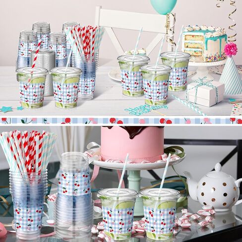 50 PCS Halloween Ghost Party Cups يمكن التخلص من البلاستيك 12 أونصة مع قش الطبقات تحت عنوان الحفلات اللوازم البلاستيكية للبلاستي in Saudi Arabia