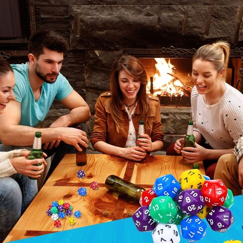 60 Pieces D20 Polyhedral Dice Set 20mm Large 20 Sided Pearl Mixed Color Game Dice Assortment Spin Down D20 Set for RPG, Table Games Fantasy Warrior Mage Accessories(Retro Color) in Saudi Arabia