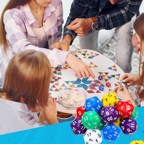 60 Pieces D20 Polyhedral Dice Set 20mm Large 20 Sided Pearl Mixed Color Game Dice Assortment Spin Down D20 Set for RPG, Table Games Fantasy Warrior Mage Accessories(Retro Color) in Saudi Arabia