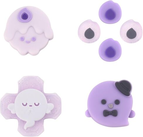 أغطية أزرار Joy Con Thumb Grip من السيليكون من PerfectSight Switch، غطاء عصا التحكم متوافق مع Nintendo Switch/OLED/Switch Lite، 4 قطع (Glitter Monster) in Kuwait