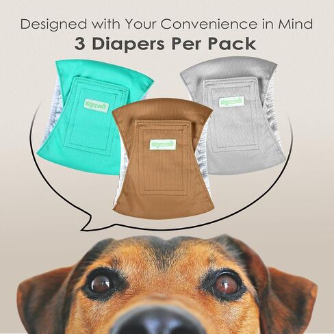 wegreeco Washable Male Dog Belly Band (Stylish Pattern)- Pack of 3 - Washable Male Dog Belly Wrap, Dog Diapers Male (Funny Dogs, X-Large) in Saudi Arabia