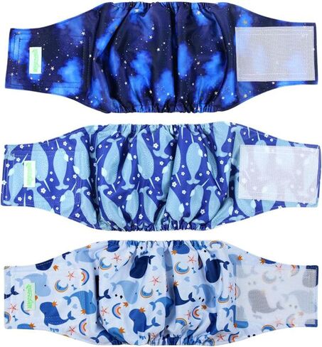 wegreeco Washable Male Dog Belly Band (Stylish Pattern)- Pack of 3 - Washable Male Dog Belly Wrap, Dog Diapers Male (Funny Dogs, X-Large) in Kuwait