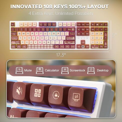 Redragon K668 RGB Gaming Keyboard, 104 Keys + Extra 4 Hotkeys Wired Mechanical Keyboard w/Sound Absorbing Foams, Upgraded Hot-swappable Socket, Mixed Color Keycaps, Red Switch in Kuwait