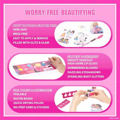 Hello Kitty Tackle Box Cosmetic Set for Kids-تشمل الأظافر والشفاه والعين-PlaySet آمنة وغير سامة للأعمار 3+ ، بواسطة Townley Girl in Kuwait