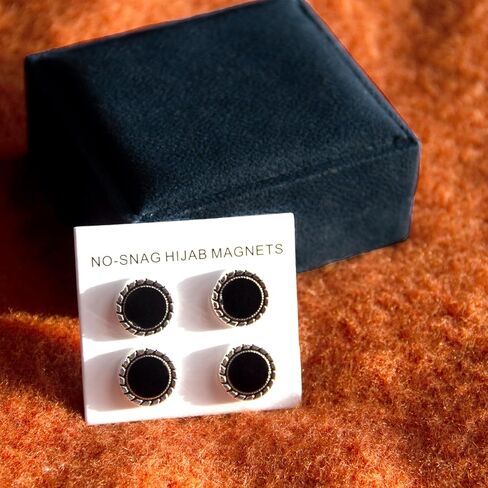 SHAOUMAN 4 Pairs of Strong Magnetic Hijab Pin,Muslim Women Magnetic pins，Magnet Silk Scarf Closure Multipurpose Shiny Hijab Scarf Magnets in Kuwait