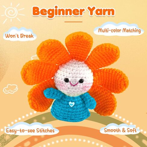 8 Pack Beginners Yarn for Crocheting, 8x50g Easy-to-See Stitches Chunky Thick Cotton-Nylon Blend Soft Yarn for Beginner Crocheting Christmas Crochet Kit Gifts (525 Yards) in Saudi Arabia