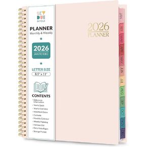 2026 Planner ، Weely and Monthly Planner ، يناير 2026 - ديسمبر 2026 ، مخطط أجندة Hardcover مع علامات تبويب شهرية ، تحديد الأهداف وإدارة الوقت للمحترفين والطلاب ، 8.5 × 11 " in Kuwait
