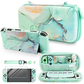 FUNDIARY Strawberry Carrying Case Set for Nintendo Switch OLED, Cute Accessories for Switch OLED with Hard Protective Case, Adjustable Shoulder Strap, Screen Protector and 2 Strawberry Thumb Caps in Saudi Arabia