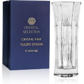 مزهرية كريستال سي اس ارتفاع 12 بوصة، تصميم معين، للزهور والديكور. قطعة لامعة لطيفة جميلة. مثالية كهدية، ومناسبة لجميع المناسبات. in Kuwait