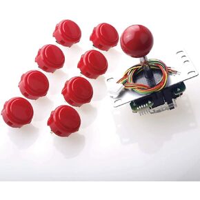 Sanwa JLF-TP-8YT Joystick + Sanwa 8 pcs OBSF-30 Push Button Bundle Kit Color : Light Blue - for Arcade Game 4 & 8 Way Adjustable, Video Game Joystick in Kuwait