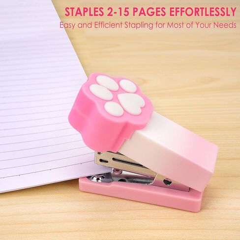 Cat Claw Design Mini Stapler ، Stapler Burple Lradient سطح المكتب مع Staples ، 2-15 صفائح ، دباسة صغيرة لطيفة للمكتب ، هدية للطالب أو الاستخدام المكتبي (الأرجواني) in Kuwait