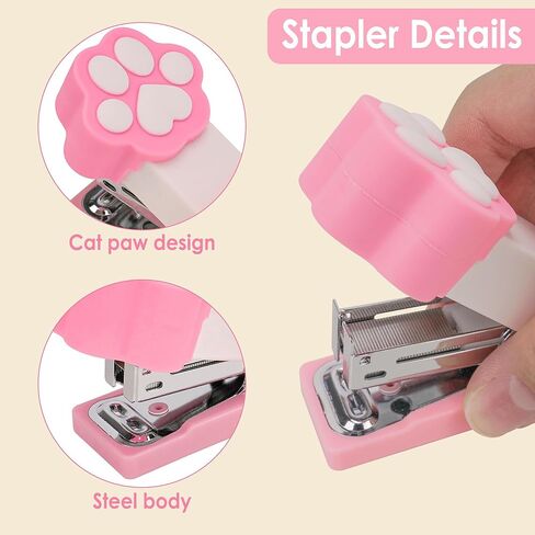 Cat Claw Design Mini Stapler ، Stapler Burple Lradient سطح المكتب مع Staples ، 2-15 صفائح ، دباسة صغيرة لطيفة للمكتب ، هدية للطالب أو الاستخدام المكتبي (الأرجواني) in Kuwait