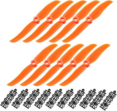 uxcell RC Propellers CW 7035 7x3.5 Inch 2-Vane Fixed-Wing for Airplane Toy, Nylon Orange 10 Pcs with Adapter Rings in Kuwait