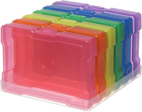 novelinks 6 Pcs 4"x6" Plastic Photo Storage Boxes with Tray (Color 1Pack) in Kuwait