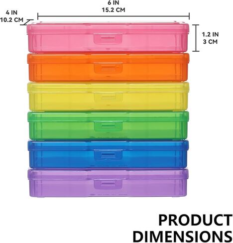 novelinks 6 Pcs 4"x6" Plastic Photo Storage Boxes with Tray (Color 1Pack) in Kuwait