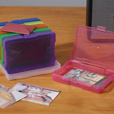 novelinks 6 Pcs 4"x6" Plastic Photo Storage Boxes with Tray (Color 1Pack) in Kuwait