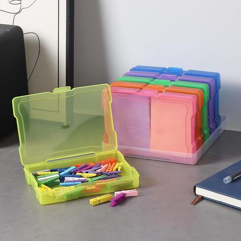 novelinks 6 Pcs 4"x6" Plastic Photo Storage Boxes with Tray (Color 1Pack) in Kuwait