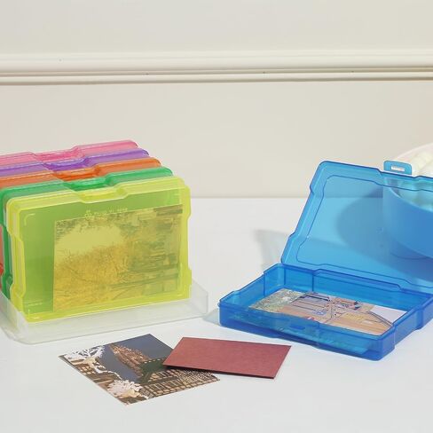 novelinks 6 Pcs 4"x6" Plastic Photo Storage Boxes with Tray (Color 1Pack) in Kuwait