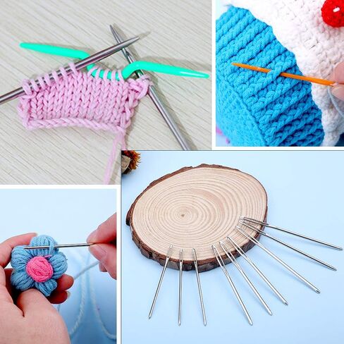 18 PCS Knitting Stitch Holders,6 Sizes Yarn Stitch Holder Set for Crochet Knitting Needle Aluminum Stitch Holders Safety Pins with 100 Locking Stitch Markers in Kuwait