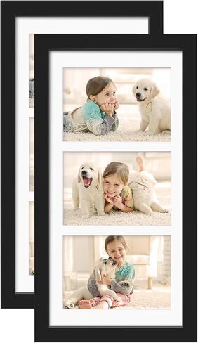 KINLINK A2 Picture Frames Black, Wood Frames with Acrylic Plexiglass 16.5 x 23.5 Frame for Pictures A3 with Mat or A2 without Mat Wall Mounting Display, Set of 2 in Kuwait