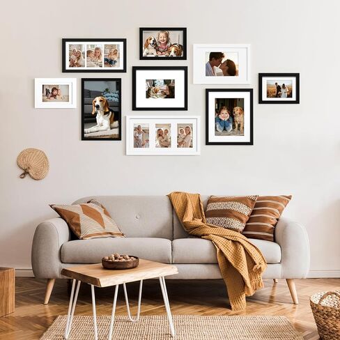 KINLINK A2 Picture Frames Black, Wood Frames with Acrylic Plexiglass 16.5 x 23.5 Frame for Pictures A3 with Mat or A2 without Mat Wall Mounting Display, Set of 2 in Kuwait