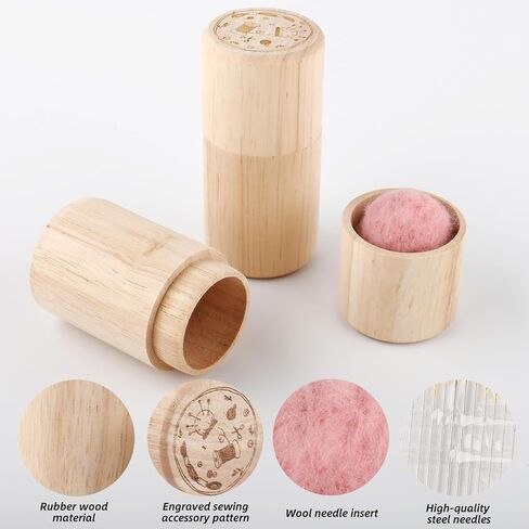 حالة خياطة خشبية ، حالة تخزين إبرة الخياطة المحمولة مع 12 إبر ، ومنظم حرفي لحامل الإبرة المحمولة للتطريز والحياكة والخياطة (الأزرق) in Kuwait