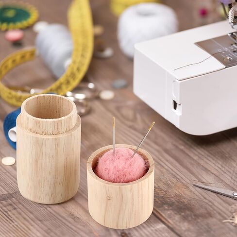 حالة خياطة خشبية ، حالة تخزين إبرة الخياطة المحمولة مع 12 إبر ، ومنظم حرفي لحامل الإبرة المحمولة للتطريز والحياكة والخياطة (الأزرق) in Kuwait