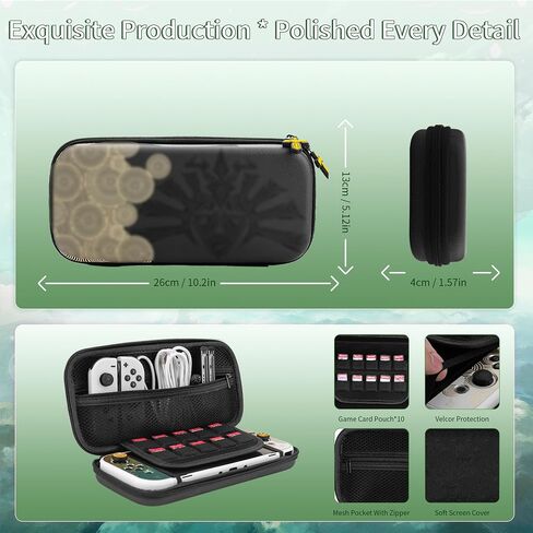 FUNDIARY Carrying Case for Nintendo Switch OLED with Monster Hunter Theme Design, Accessories Bundle Portable Bag for Switch OLED with Protective Case, Screen Protector and 2 Thumb Grips in Saudi Arabia