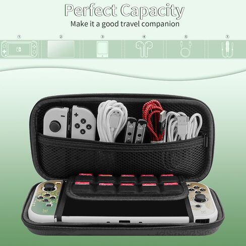 FUNDIARY Carrying Case for Nintendo Switch OLED with Monster Hunter Theme Design, Accessories Bundle Portable Bag for Switch OLED with Protective Case, Screen Protector and 2 Thumb Grips in Saudi Arabia