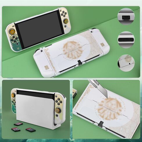 FUNDIARY Carrying Case for Nintendo Switch OLED with Monster Hunter Theme Design, Accessories Bundle Portable Bag for Switch OLED with Protective Case, Screen Protector and 2 Thumb Grips in Saudi Arabia