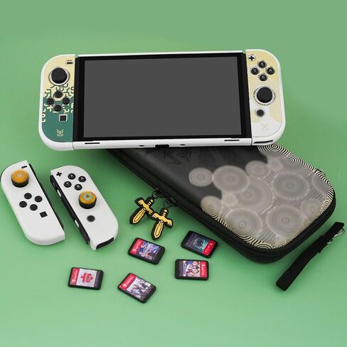 FUNDIARY Carrying Case for Nintendo Switch OLED with Monster Hunter Theme Design, Accessories Bundle Portable Bag for Switch OLED with Protective Case, Screen Protector and 2 Thumb Grips in Saudi Arabia