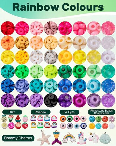 DIY Friendship Bracelet Making Kit for Kids – 6 Boxes Jewelry Crafts Beads with Pony, Clay, Letter Beads, Charms & Complete Jewelry Making Tools – Gift for Girls Age 6+ in Saudi Arabia