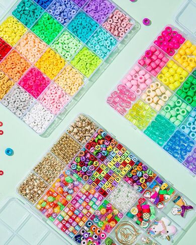 DIY Friendship Bracelet Making Kit for Kids – 6 Boxes Jewelry Crafts Beads with Pony, Clay, Letter Beads, Charms & Complete Jewelry Making Tools – Gift for Girls Age 6+ in Saudi Arabia