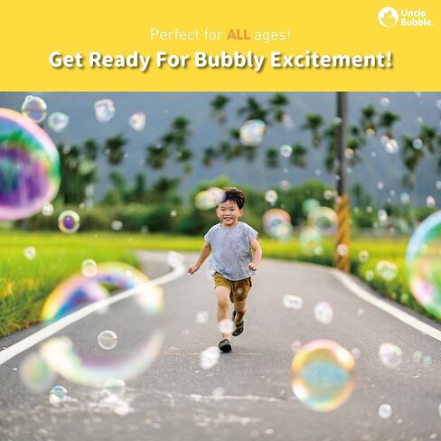 Uncle Bubble 12.8 Oz Concentrated Bubble Solution | Make 1 Gallon (1:9) Refill Solution for Kids Bubble Machine, Giant Wand and Gun Blower | Party Celebrations, Classroom Prizes, Toys (Silver Cap) in Kuwait