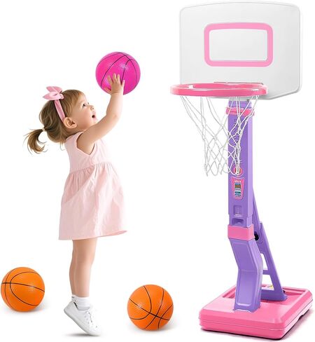 طوق كرة السلة للأطفال الصغار، ارتفاع قابل للتعديل، طوق كرة السلة للأطفال للعب في الأماكن المغلقة والمفتوحة، طوق كرة السلة المحمول بجانب حمام السباحة، لعبة كرة السلة لحمام السباحة للأولاد والبنات in Kuwait