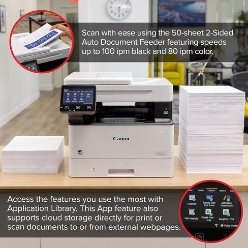 Canon ImageClass MF465DW II طابعة ليزر أحادية اللون لاسلكية للطباعة المزدوجة ، والمكتب المنزلي الأبيض ، وطابعة المكاتب الصغيرة مع الطباعة/النسخ/الفاكس ، وضمان محدود لمدة 3 سنوات ، 42 جزء في المليون in Saudi Arabia