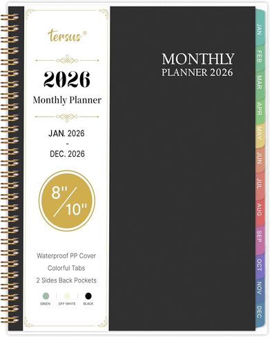 2026 مخطط شهري - 2026 مخطط مع علامات تبويب ، يناير 2026 - ديسمبر 2026 ، 9 "× 11" مخطط/تقويم شهري كبير ، جيب خلفي ، مثالي لتخطيط مكتب المدرسة المدرسية in Saudi Arabia