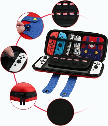 GLDRAM Carrying Case Bundle for Nintendo Switch and Switch OLED, Theme for Splatoon 3 Travel Case for Switch, Carrying Accessories Kit with Game Case, Thumb Grip Caps in Saudi Arabia