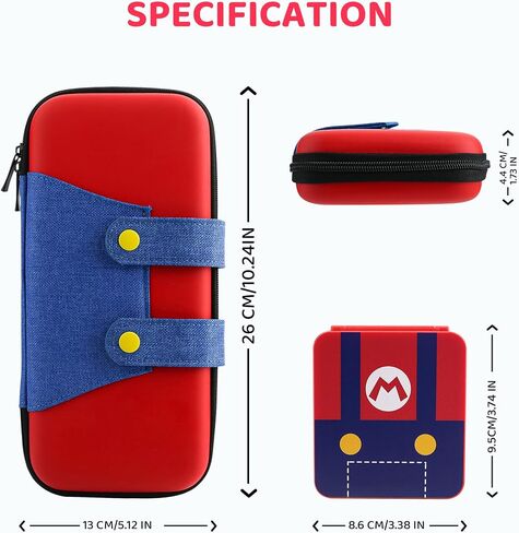 GLDRAM Carrying Case Bundle for Nintendo Switch and Switch OLED, Theme for Splatoon 3 Travel Case for Switch, Carrying Accessories Kit with Game Case, Thumb Grip Caps in Saudi Arabia