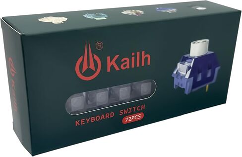 Zjmehty Kailh Box Jade Switches للوحة مفاتيح الألعاب الميكانيكية، 3-Pin 50gf Clicky/Factory Lubed/IP56 مفاتيح مقاومة للغبار والماء (Kailh Box Jade، 72 قطعة) in Saudi Arabia